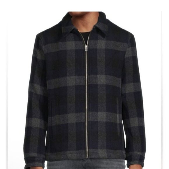 MAGASCHONI MAN WOOL BLEND PLAID COAT JACKET  Blue/Black/Gray Size Med $498‎ NWOT - Picture 1 of 5